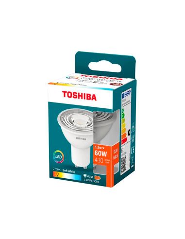 Foco Led Toshiba Essential Gu10 5.5W Luz Calida 2700K