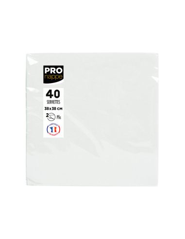 Servilleta Pronappe Celulosa Micro Grofada 38X38 Cm 2 Capas Color Blanco Paquete De 40 Unidades