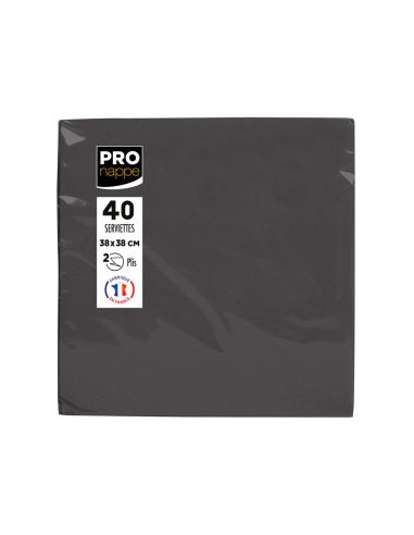 Servilleta Pronappe Celulosa Micro Grofada 38X38 Cm 2 Capas Color Negro Paquete De 40 Unidades