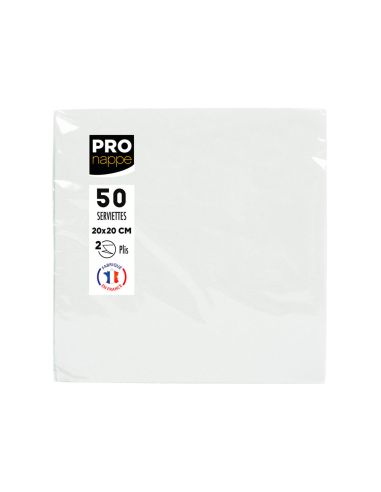 Servilleta Pronappe Celulosa Micro Grofada 20X20 Cm 2 Capas Color Blanco Paquete De 50 Unidades