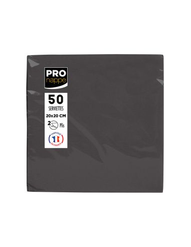Servilleta Pronappe Celulosa Micro Grofada 20X20 Cm 2 Capas Color Negro Paquete De 50 Unidades