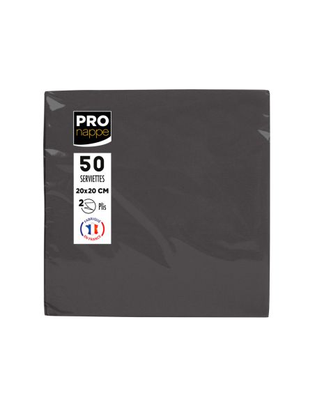 Servilleta Pronappe Celulosa Micro Grofada 20X20 Cm 2 Capas Color Negro Paquete De 50 Unidades