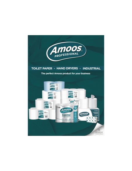 Papel Secamanos Amoos Industrial 2 Capas 32G/M2 Blanco 90 Mt Paquete De 6 Rollos