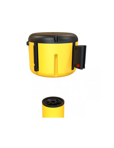 Cinta Portatil Faru Retractil Plastificada Amarilla/Negra Longitud 9 Mt