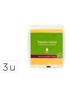 Bayeta Suave Amarilla Para Cocinas Y Baños 40X36Cm Pack De 3 Unidades