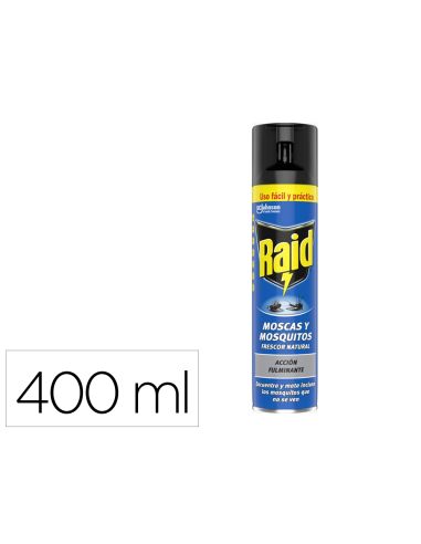 Insecticida Raid Spray Moscas Y Mosquitos Frescor Natural Bote De 400 Ml