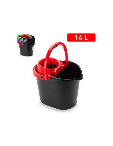 Cubo Fregona Plasticforte New Black Clean 14 Litros Color Negro