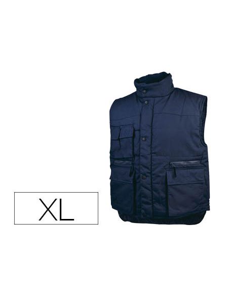 Chaleco Deltaplus Multibolsillos Con Cremallera Cintura Elastica Color Azul Naranja Talla Xl