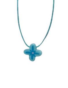 Cruz Madera Cordon Estrella 15Mm Azul