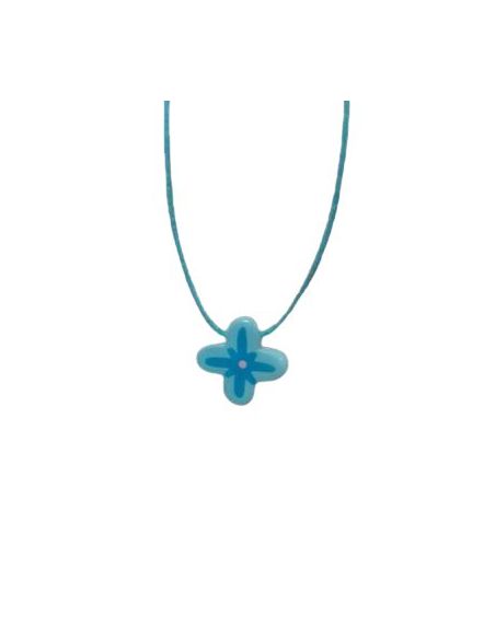 Cruz Madera Cordon Estrella 15Mm Azul