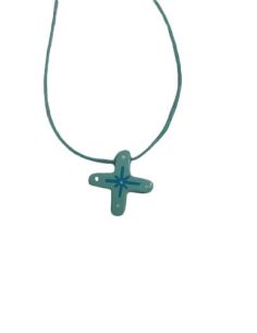 Cruz Madera Cordon Estrella 25Mm Azul