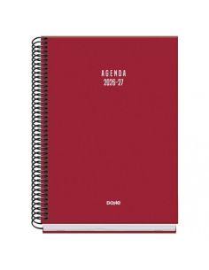 Agenda Basic Vibes Burdeos 2026-2027 Semana Vista Tamaño A5