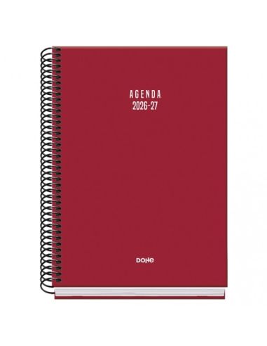 Agenda Basic Vibes Burdeos 2026-2027 Semana Vista Tamaño A5