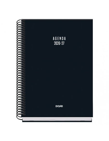 Agenda Basic Vibes Negro 2026-2027 Semana Vista Tamaño A5