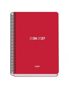 Agenda Basic PP Element Rojo 2026-2027 Semana Vista Tamaño A5
