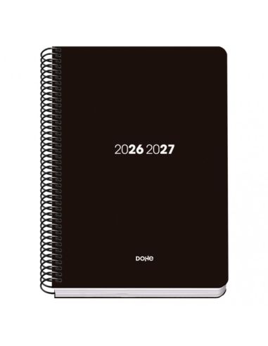 Agenda Basic PP Element Negro 2026-2027 Semana Vista Tamaño A5