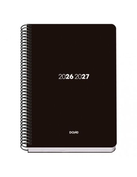 Agenda Basic PP Element Negro 2026-2027 Semana Vista Tamaño A5