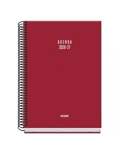 Agenda Basic Vibes Burdeos 2026-2027 Día Página Tamaño A5