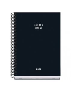 Agenda Basic Vibes Negro 2026-2027 Día Página Tamaño A5