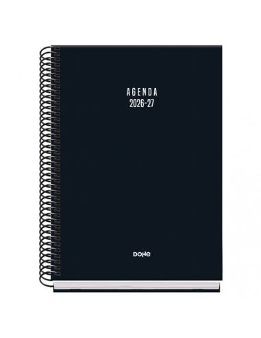 Agenda Basic Vibes Negro 2026-2027 Día Página Tamaño A5