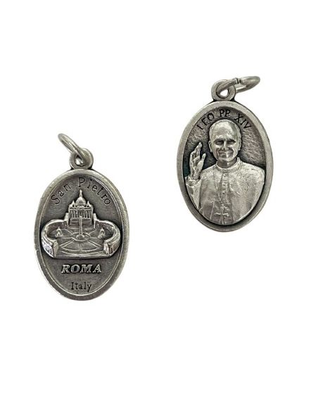 Medalla Mob.22Mm metal plateada Papa Leon XIV