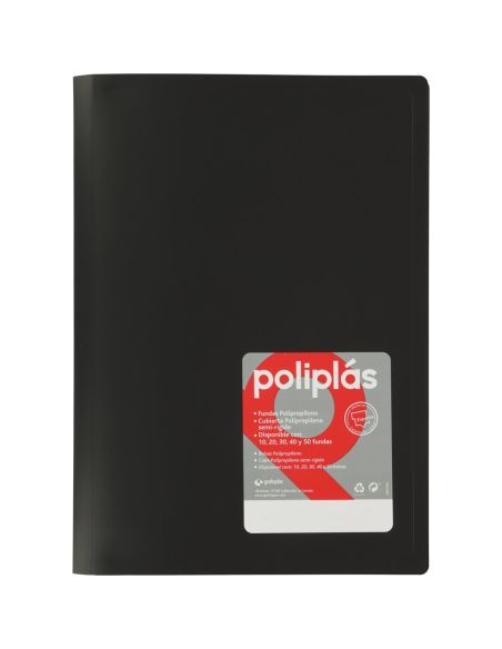 Carpeta 40 fundas poliplás opaco a4 negro