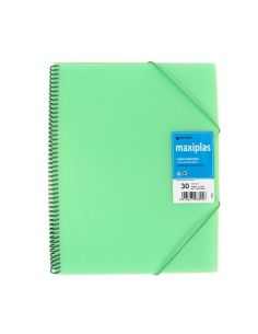 Carpeta 30 fundas a4 maxiplas pp translucido Con Sobre A4 Verde Claro