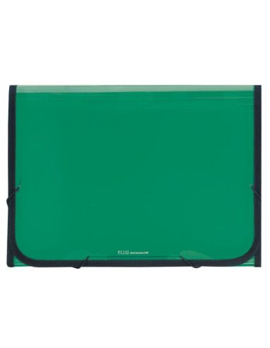 Carpeta Clasificadora Plus Office A4 Verde Traslúcida