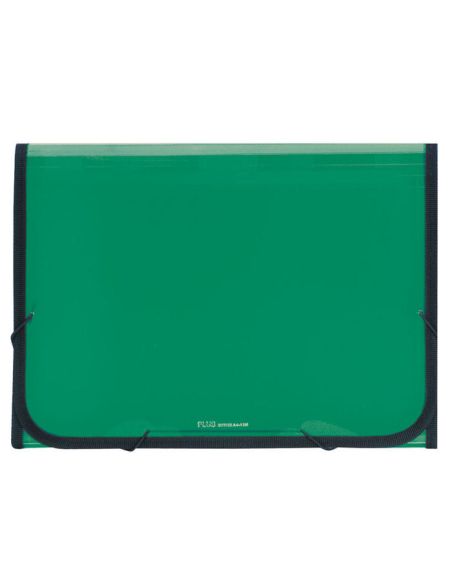 Carpeta Clasificadora Plus Office A4 Verde Traslúcida