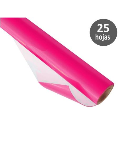 Papel Kraft Verjurado, Rollo 1 X 25 Fucsia