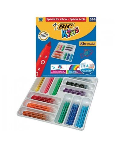 Rotuladores Colores Bic Kid Couleur Schoolpack 144 Uds