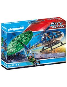 Playmobil Helicoptero De Plocia Persecuacion En Paracaidas