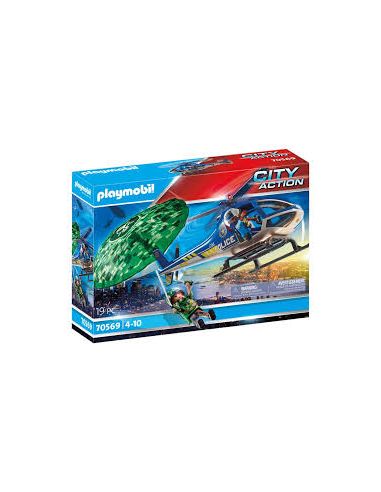 Playmobil Helicoptero De Plocia Persecuacion En Paracaidas
