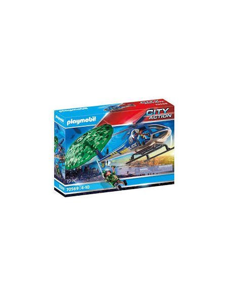 Playmobil Helicoptero De Plocia Persecuacion En Paracaidas