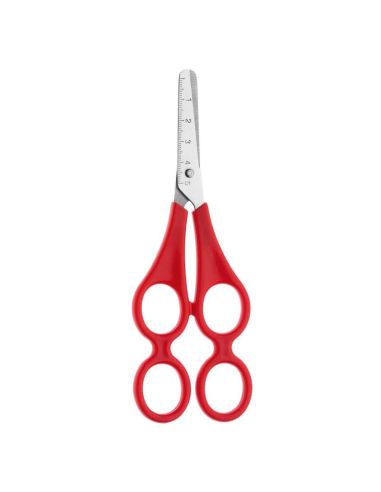 Tijera Iniciacion 7 Cm Doble Mango Roja