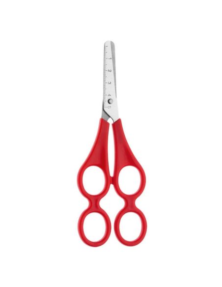 Tijera Iniciacion 7 Cm Doble Mango Roja