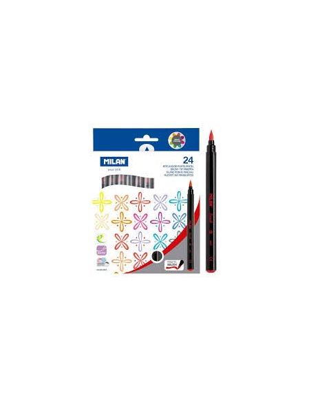 Caja 24 Rotuladores Pincel Milan