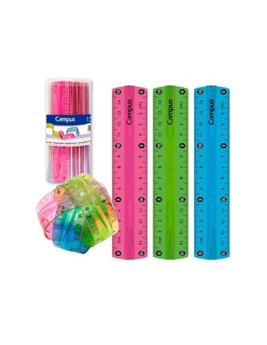 Regla Campus College Plástico Flexible 15 Cm.