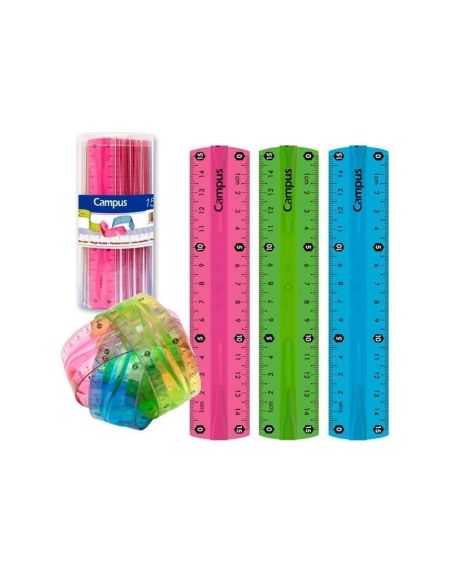 Regla Campus College Plástico Flexible 15 Cm.