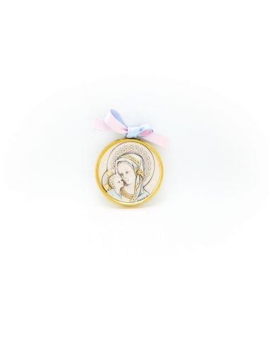 Med. Cuna Plata/Dorada 7Cm Lazo Maternidad 1291