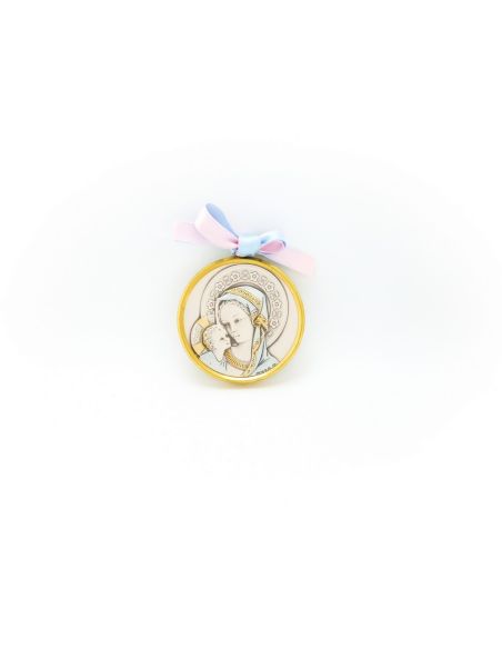 Med. Cuna Plata/Dorada 7Cm Lazo Maternidad 1291