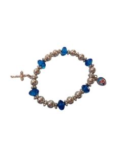 Pulsera Cruces Color Plata-Azul C/Foto