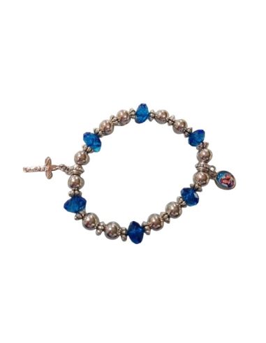 Pulsera Cruces Color Plata-Azul C/Foto