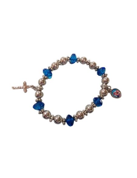 Pulsera Cruces Color Plata-Azul C/Foto