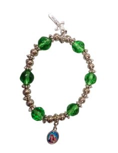 Pulsera Cruces Color Plata-Verde C/Foto