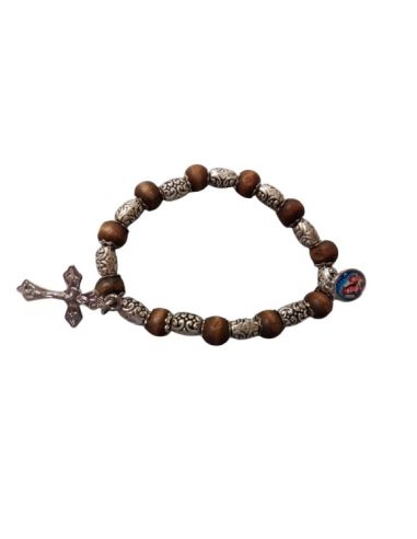 Pulsera Madera Con Filigrana Plta C/Foto