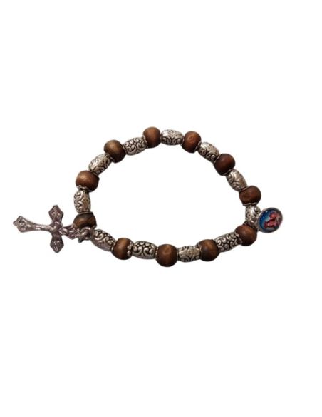 Pulsera Madera Con Filigrana Plta C/Foto