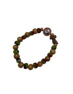Pulsera Elastica Madera/Cubo Vidrio Generica