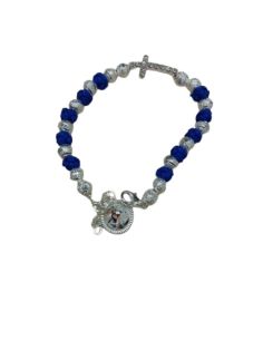 Pulsera Bolas Plat/Nudos Azul Generico