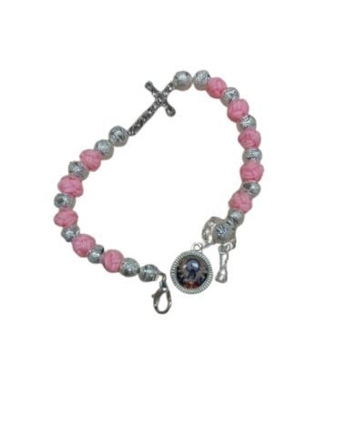 Pulsera Bolas Plat/Nudos Rosa Generico